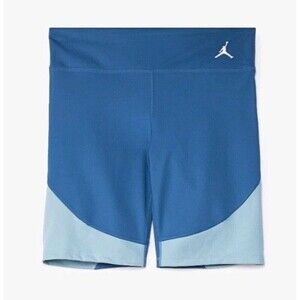 Jordan Active Tight Fit Bike Shorts Women's Large Blue Activewear D05026-407 New
